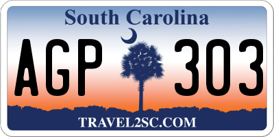 SC license plate AGP303