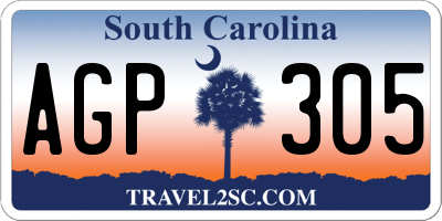SC license plate AGP305