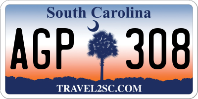 SC license plate AGP308
