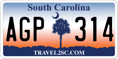 SC license plate AGP314