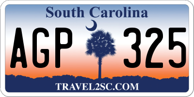 SC license plate AGP325