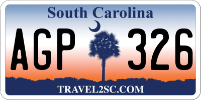 SC license plate AGP326
