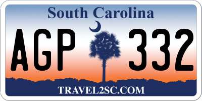 SC license plate AGP332