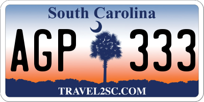SC license plate AGP333
