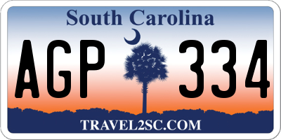 SC license plate AGP334