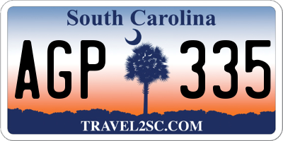 SC license plate AGP335