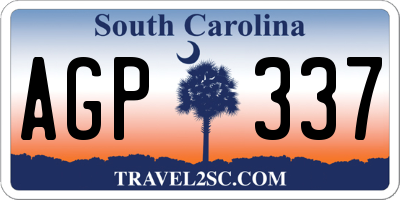 SC license plate AGP337