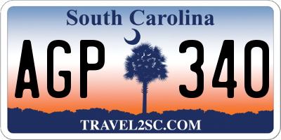 SC license plate AGP340