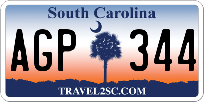 SC license plate AGP344
