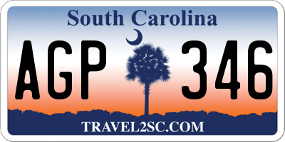 SC license plate AGP346
