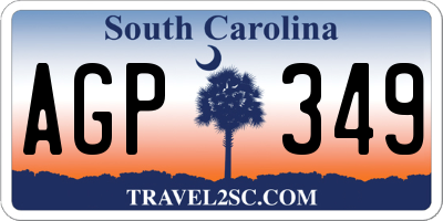 SC license plate AGP349