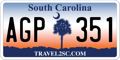 SC license plate AGP351