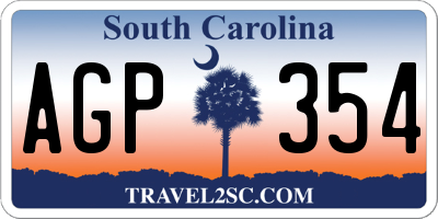 SC license plate AGP354
