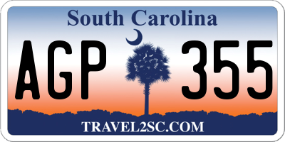 SC license plate AGP355