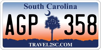 SC license plate AGP358