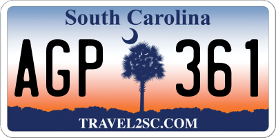 SC license plate AGP361