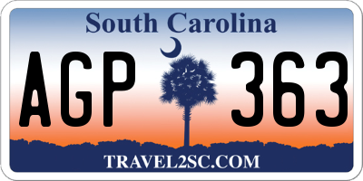 SC license plate AGP363