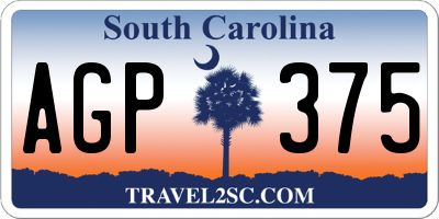 SC license plate AGP375