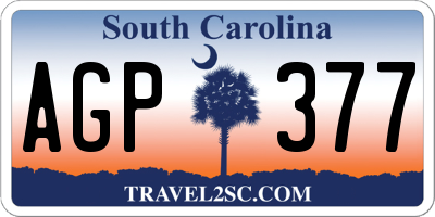 SC license plate AGP377