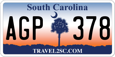 SC license plate AGP378
