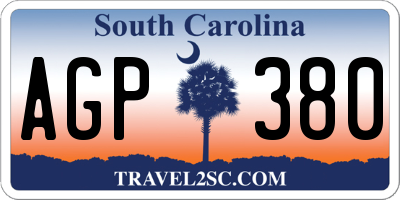SC license plate AGP380
