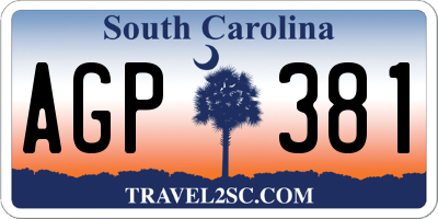 SC license plate AGP381