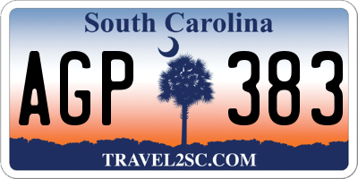 SC license plate AGP383