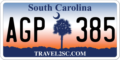 SC license plate AGP385