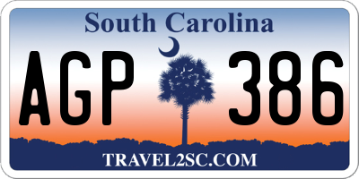 SC license plate AGP386