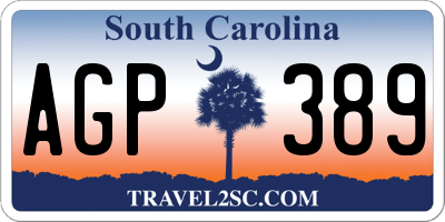 SC license plate AGP389