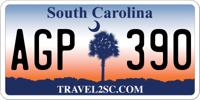 SC license plate AGP390