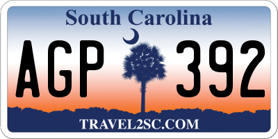 SC license plate AGP392
