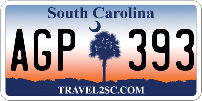 SC license plate AGP393