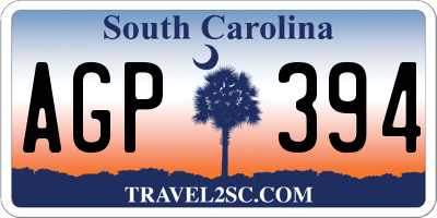 SC license plate AGP394