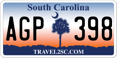 SC license plate AGP398