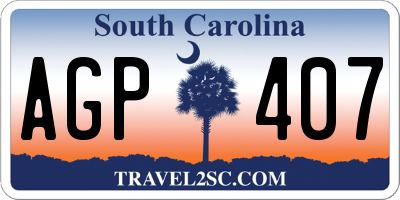 SC license plate AGP407