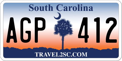 SC license plate AGP412