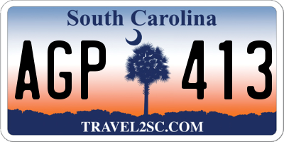 SC license plate AGP413