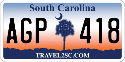 SC license plate AGP418