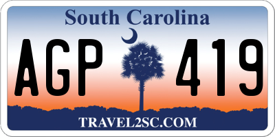 SC license plate AGP419