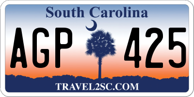 SC license plate AGP425
