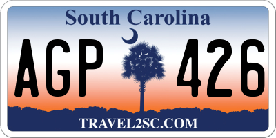 SC license plate AGP426