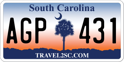 SC license plate AGP431
