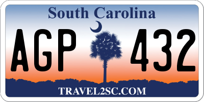 SC license plate AGP432