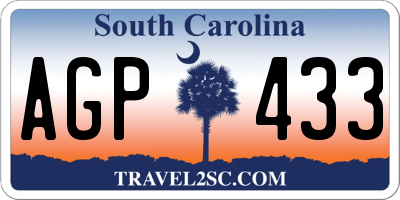 SC license plate AGP433