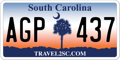 SC license plate AGP437