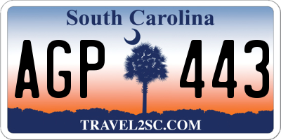 SC license plate AGP443