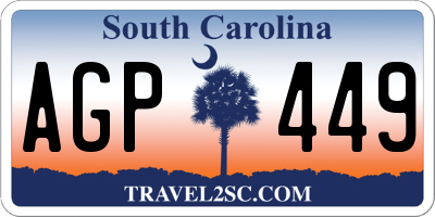 SC license plate AGP449