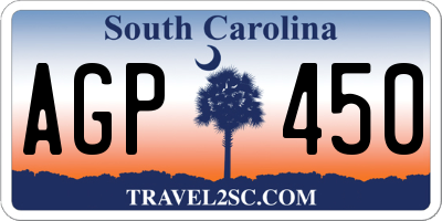 SC license plate AGP450