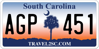 SC license plate AGP451